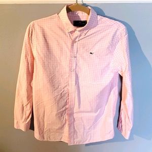 Gingham button down, long-sleeved dress shirt